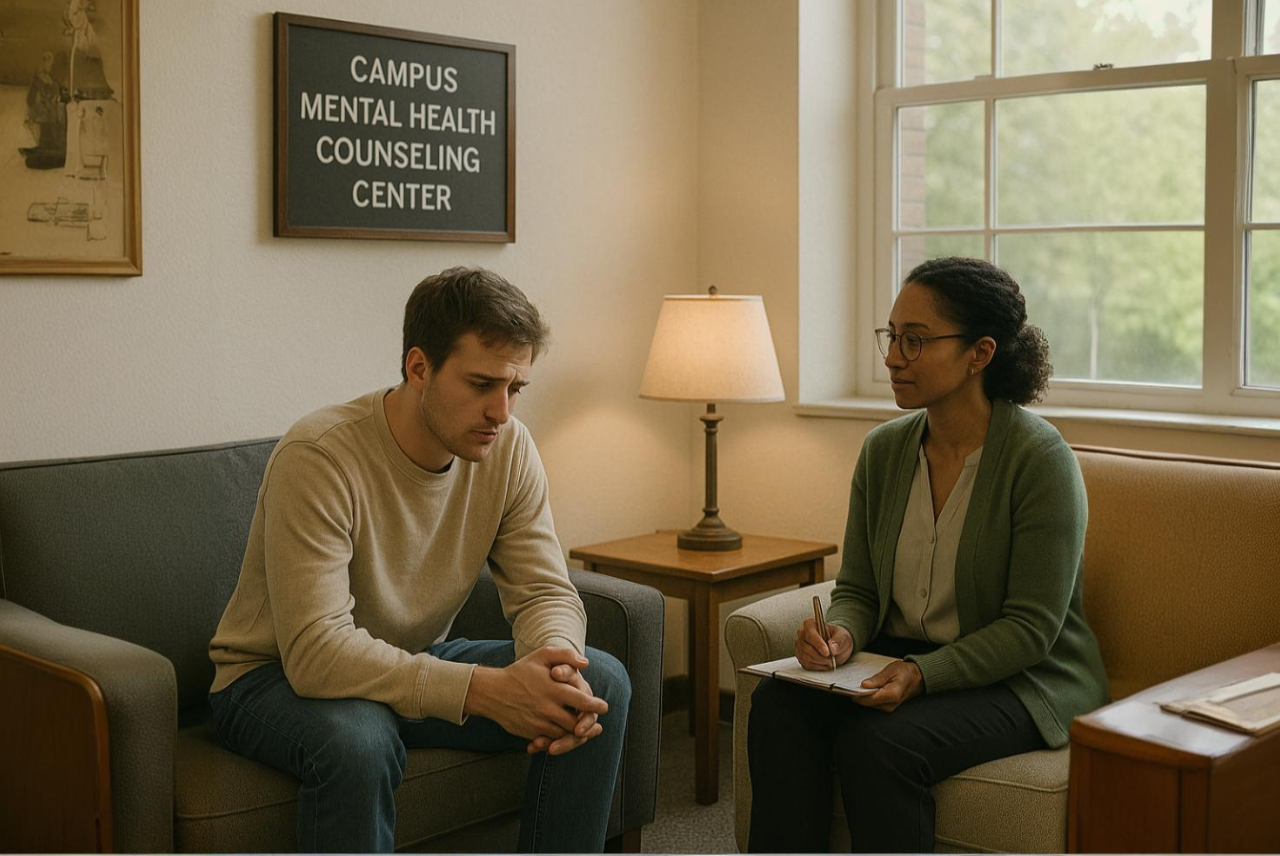 "University counseling center offering mental health support"